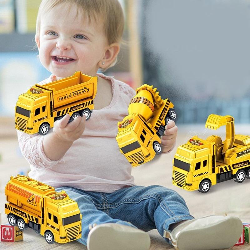 Kit de Carrinhos Tratores e Caminhões de Brinquedo Infantil